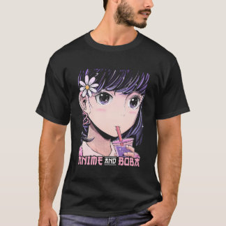 Anime And Boba Boba Bubble Tea Kawaii Anime T-Shirt
