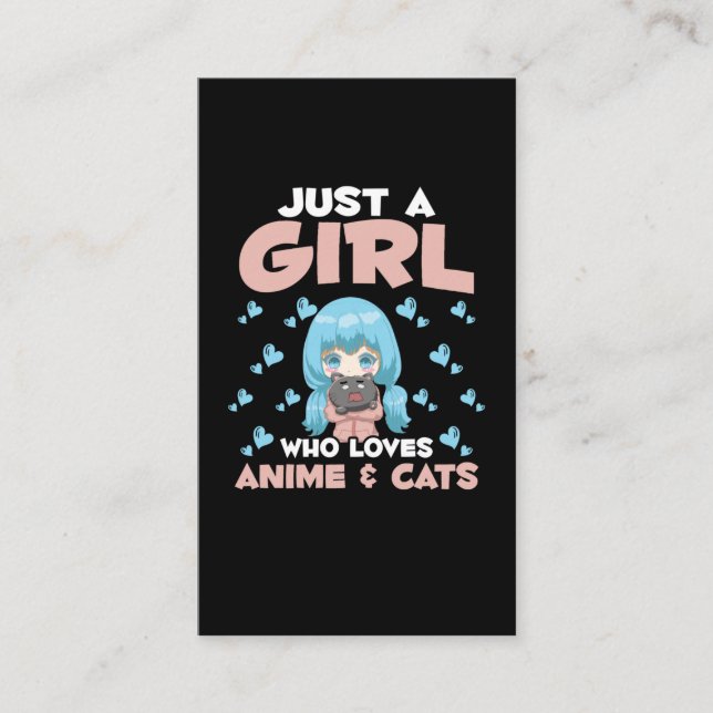 Anime and Cat Girl Japanese Otaku Manga Japan Business Card (Front)