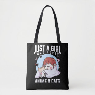 Anime and Cats Otaku Japanese Anime Girl Tote Bag