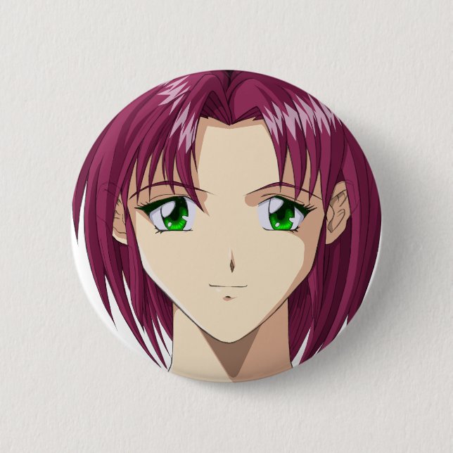 Anime and Manga Faces 6 Cm Round Badge (Front)