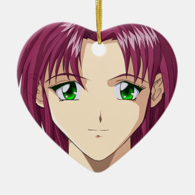 Anime and Manga Faces Ceramic Tree Decoration (Front)