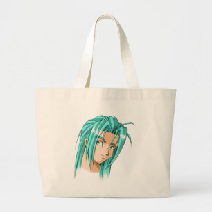 Anime and Manga Faces Large Tote Bag