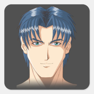Anime and Manga Faces Square Sticker