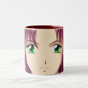 Anime and Manga Faces Two-Tone Coffee Mug