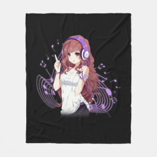 Anime and Music Merch Kawaii Manga Otaku for Teens Fleece Blanket