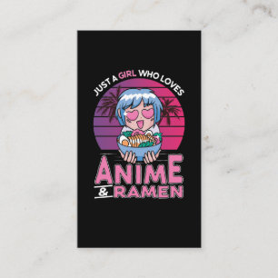 Anime and Ramen Girl Otaku Retro Japanese Manga Business Card