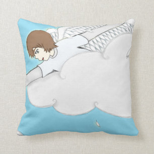 Anime Angel Boy Reaching Out From Clouds Cushion