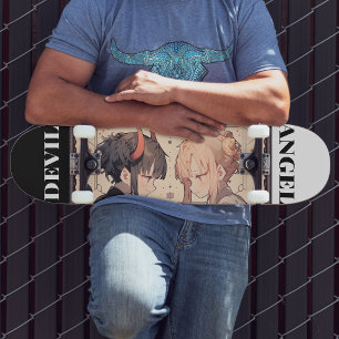 Anime Angel Devil Deck, Room Wall Art Skateboard