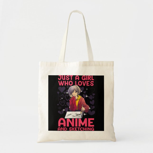 Anime Art For Women Teen Girl Anime Merch Sketch A Tote Bag (Front)