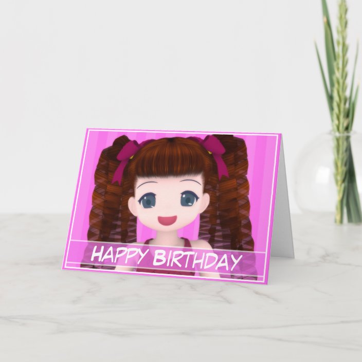 Anime Birthday Card | Zazzle.co.uk