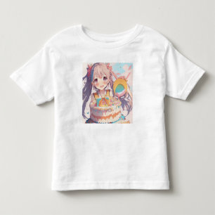 Anime Birthday Girl Pastel Colours Toddler T-Shirt