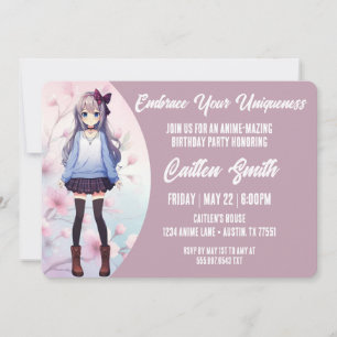 Anime Birthday Invitation Japanese Anime Party
