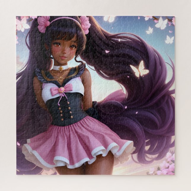 Anime Black Female Character Animecore Jigsaw Puzzle (Vertical)