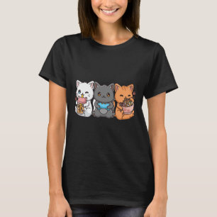 Anime Bo Tea Bubble Tea Gaming Gamer Ramen Cat T-Shirt