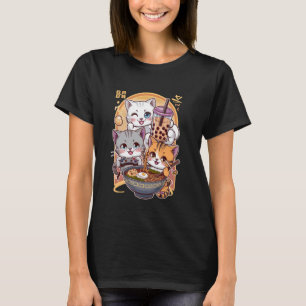 Anime Boba Tea Bubble Tea Gaming Gamer Ramen Cat 1 T-Shirt