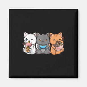 Anime Boba Tea Bubble Tea Gaming Gamer Ramen Cat  Magnet