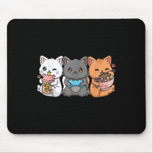Anime Boba Tea Bubble Tea Gaming Gamer Ramen Cat  Mouse Mat