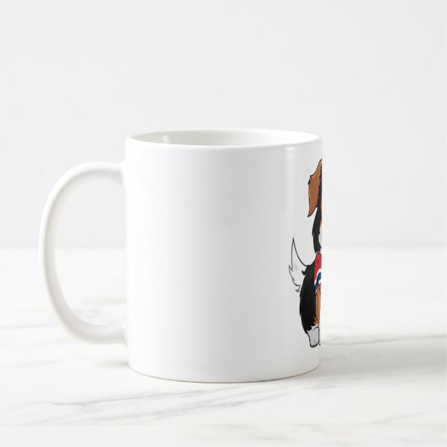 Anime Border Collie with Norway Flag Coffee Mug (Left)