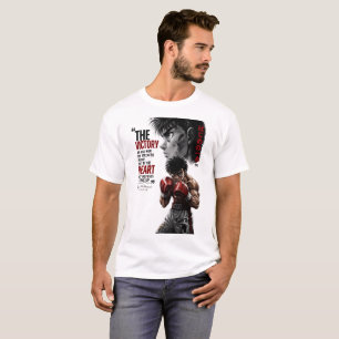 Anime Boxing Victory Quote Back Print T-Shirt