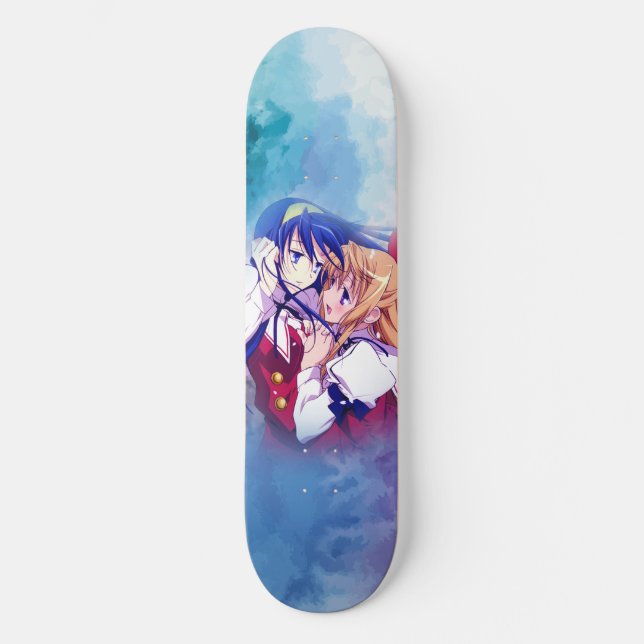 Anime boy girl couple love cool skateboard (Front)