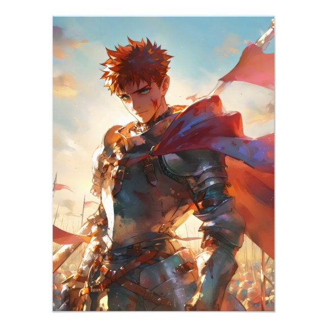 Anime Boy Knight Photo Print (Front)