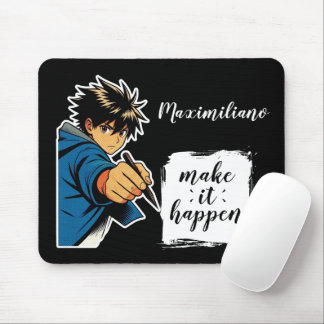 Anime Boy Make It Happen Personalized Mouse Pad