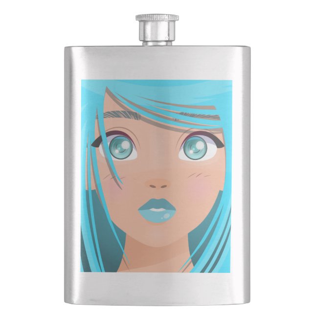 ANIME CARTOON GIRL HIP FLASK (Front)