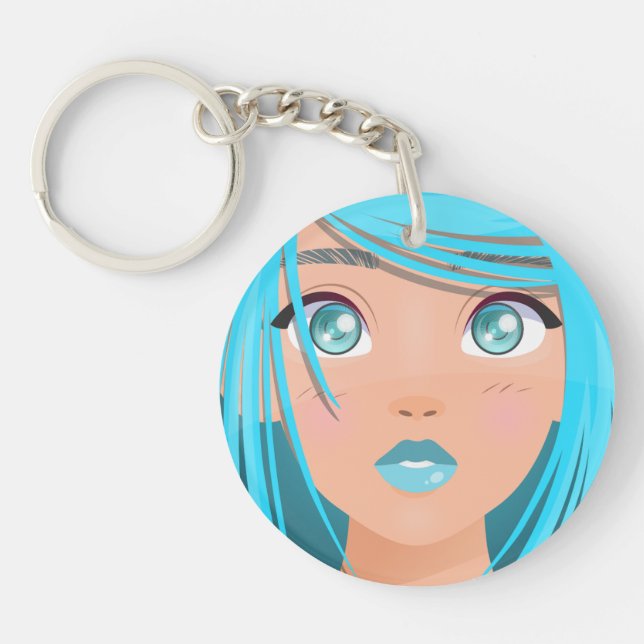 ANIME CARTOON GIRL  KEY RING (Front)