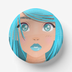 ANIME CARTOON GIRL  PAPER PLATE