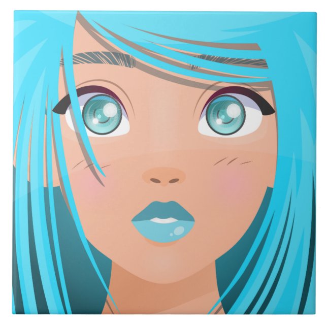 ANIME CARTOON GIRL  TILE (Front)