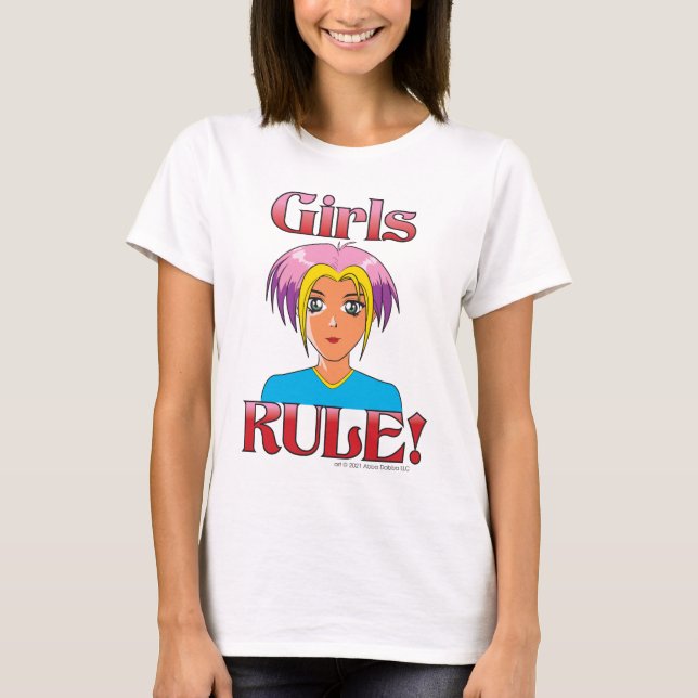 Anime Cartoon Girls Rule T-Shirt (Front)