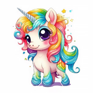 Anime Cartoon Rainbow Unicorn Necktie