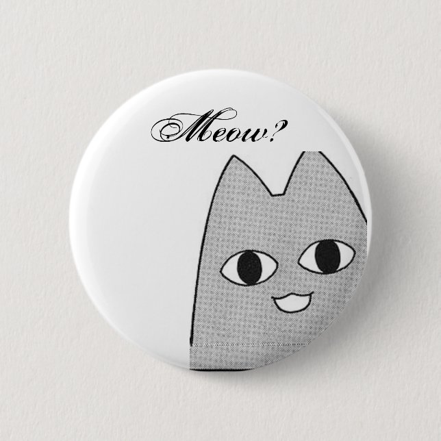 Anime cat 6 cm round badge (Front)