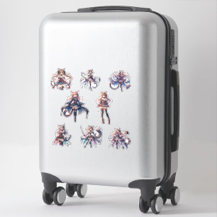 Anime Cat-Eared Girls – Character Portrait Sticker
