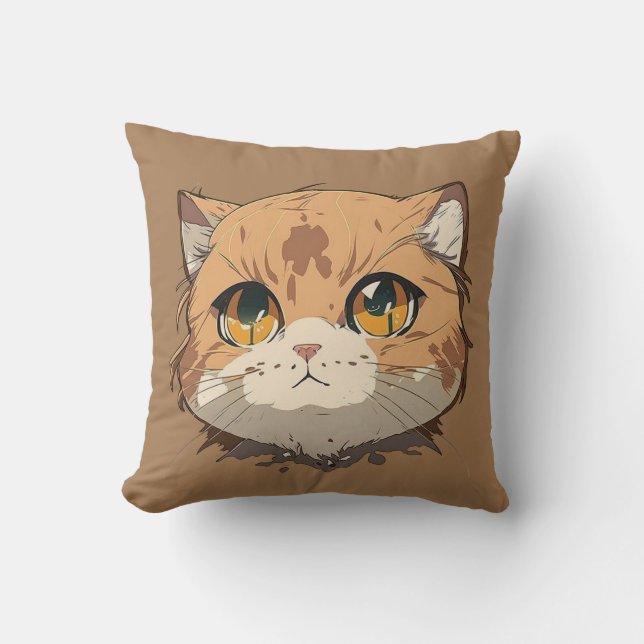 Anime Cat Face Cushion (Front)
