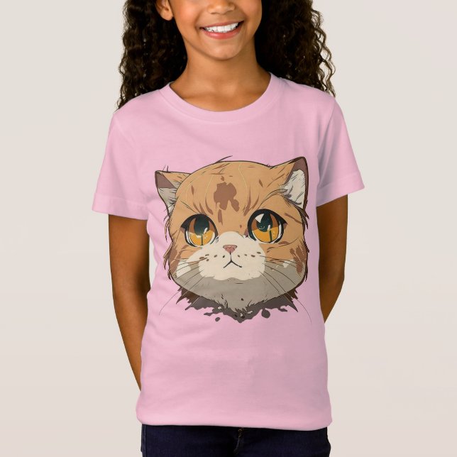 Anime Cat Face T-Shirt (Front)