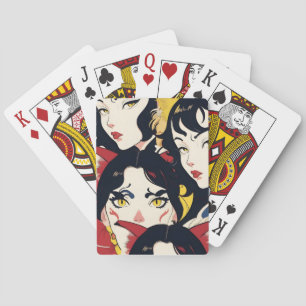 Anime Cat Girls Pattern Playing Cards
