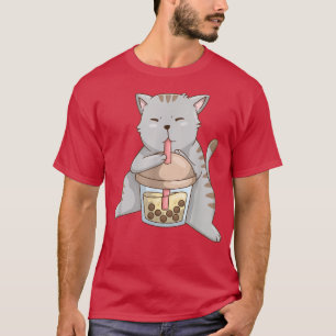 Anime Cat Kawaii Neko Boba Cat Boba Tea Bubble Tea T-Shirt