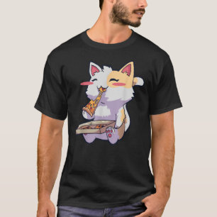 Anime Cat Pizza Kawaii Neko T-Shirt