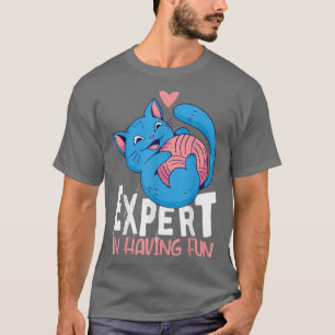 Anime cat playing with ball of yarn T-Shirt