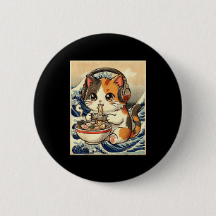 Anime Cat Ramen Gamer Japanese Art Retro Vintage C 6 Cm Round Badge