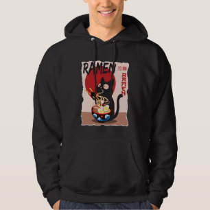 Anime Cat Ramen Instant Noodles Funny Japanese Cat Hoodie
