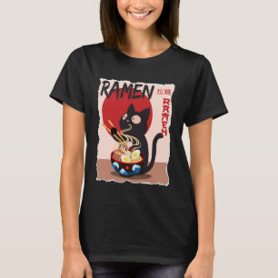 Anime Cat Ramen Instant Noodles Funny Japanese Cat T-Shirt