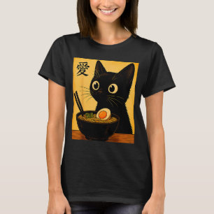 Anime Cat Ramen Japanese Funny Graphic Tees Kawaii
