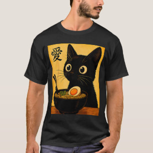 Anime Cat Ramen Japanese Funny Graphic Tees Kawaii