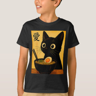 Anime Cat Ramen Japanese Funny Graphic Tees Kawaii