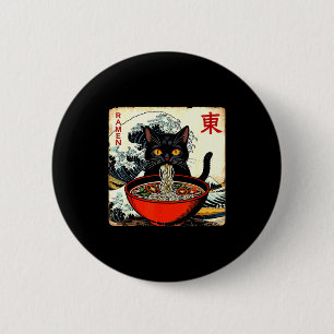 Anime Cat Ramen Japanese Funny Graphic Tees Kawaii 6 Cm Round Badge