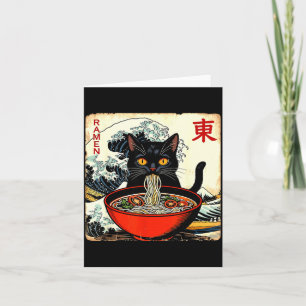 Anime Cat Ramen Japanese Funny Graphic Tees Kawaii Card