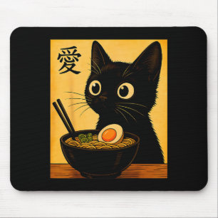 Anime Cat Ramen Japanese Funny Graphic Tees Kawaii Mouse Mat
