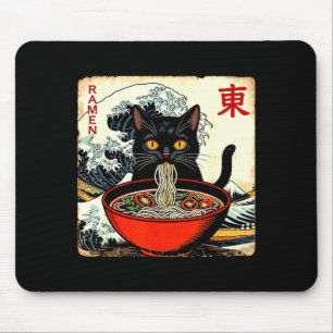 Anime Cat Ramen Japanese Funny Graphic Tees Kawaii Mouse Mat